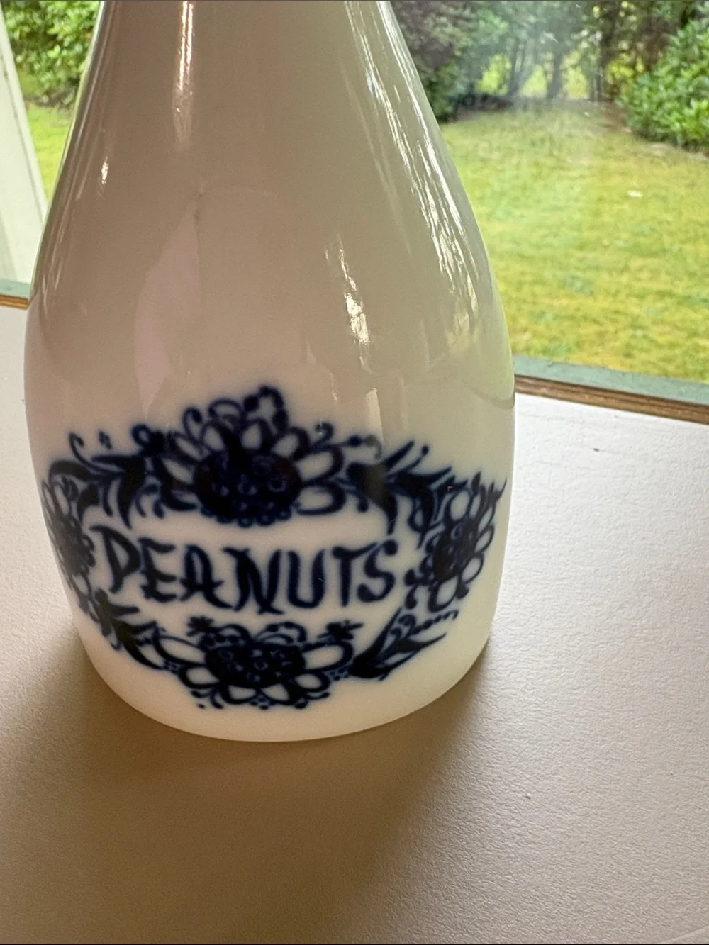 Porsgrund Peanuts Shaker with Blue and White Ceramic Vase from Norway